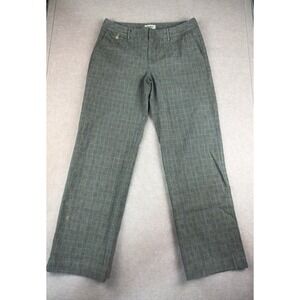 Vintage Eddie Bauer Pants Women’s 8 Gray Plaid Vashon Fit Mid Rise Hongkong Made